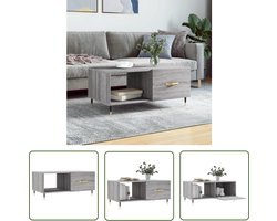 vidaXL Houten Salontafel - Salontafel - Salontafel 90x50x40 cm bewerkt hout grijs sonoma eikenkleurig - Grijze Salontafel - Salontafel Met Lade - Design Salontafel