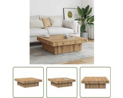 vidaXL Houten Salontafel - Salontafel - Salontafel 90x90x28 cm bewerkt hout artisanaal eikenkleur - Eiken Salontafel - Living Room Furniture - Coffee Table