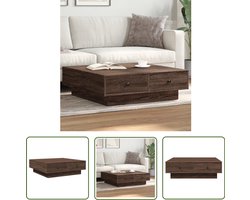 vidaXL Houten Salontafel - Salontafel - Salontafel 90x90x28 cm bewerkt hout bruin eikenkleur - Bruine Salontafel - Eiken Salontafel - Living Room Furniture