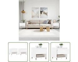 vidaXL Houten Salontafel - Salontafel - Salontafels 2 st 50x46x50 cm bewerkt hout hoogglans wit - Salontafeltje - Tv Tafel - Bijzettafel