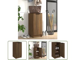 vidaXL Houten Schoenenkast - Schoenenkast - Schoenenkast 30x35x70 cm bewerkt hout bruin eikenkleur - Bruine Schoenenkast - Opbergkast - Schoenuitlegers