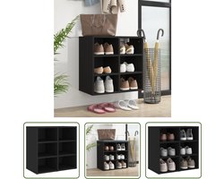 vidaXL Houten Schoenenkast - Schoenenkast - Schoenenkast 52,5x30x50 cm zwart - Zwarte Schoenenkast - Opbergkast - Entreehal Kast