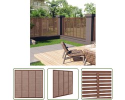 vidaXL Houten Schutting - Tuin Schutting - Louvre schutting 180x180 cm HKC bruin - Kunststof Schutting - Lounge Schutting - Terras Schutting