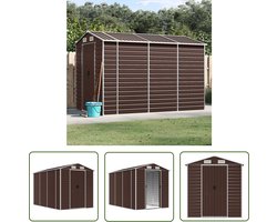 vidaXL Houten Schuur - Tuinschuur - Tuinschuur 191x300x198 cm gegalvaniseerd staal bruin - Buitenschuur - Garage - Opslagruimte