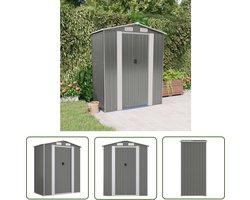 vidaXL Houten Schuur - Tuinschuur - Tuinschuur 192x108x223 cm gegalvaniseerd staal lichtgrijs - Metalen Schuur - Opslagruimte - Tuinopslag