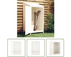 vidaXL Houten Schuur - Tuinschuur - Tuinschuur 55x52x112 cm massief vurenhout wit - Buitenschuur - Opslagruimte - Tuinaccessoire