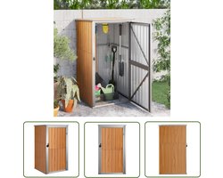 vidaXL Houten Schuur - Tuinschuur - Tuinschuur 88x89x161 cm gegalvaniseerd staal bruin - Buitenschuur - Opslagruimte - Tuinhuis