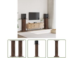 vidaXL Houten Speakerstanden - Speakerstands - Speakerstandaards 2 st 30x30x95 cm bewerkt hout bruin eiken - Luidsprekerstatief - Audio Accessoires - Home Cinema