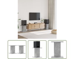 vidaXL Houten Speakerstands - Speakerstands - Speakerstandaards 2 st 30x30x40 cm bewerkt hout betongrijs - Betonnen Speakerstands - Luidspreker Standaards - Audio Accessories