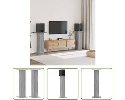 vidaXL Houten Speakerstands - Speakerstands - Speakerstandaards 2 st 30x30x95 cm bewerkt hout grijs sonoma - Audio Stands - Luidsprekerstatieven - Home Cinema Speakers