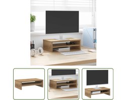 vidaXL Houten Standaard - Monitorstandaard - Monitorstandaard 42x24x13 cm bewerkt hout artisanaal eikenkleur - Laptop Standaard - Pc Stand - Computer Accesoire