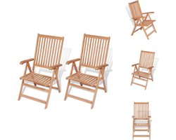 vidaXL Houten Stoel - Houten Stoelen - Tuin Stoel - Tuin Stoelen - Tuinstoelen 2 st verstelbaar massief teakhout