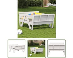 vidaXL Houten Tafel - Picknicktafel Kinder - Picknicktafel voor kinderen 88x122x58 cm massief grenenhout wit - Buitentafel - Speeltafeltje - Grenenhouten Tafel
