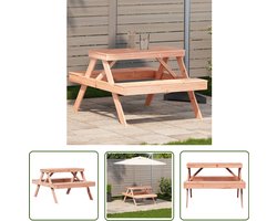 vidaXL Houten Tafel - Picknicktafel - Picknicktafel 105x134x75 cm massief douglashout - Buitentafel - Douglas Hout - Tuinmeubel