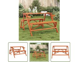 vidaXL Houten Tafel - Picknicktafel - Picknicktafel met banken 2-in-1 ombouwbaar massief vurenhout - Tuinbank - Terrasfurniture - Outdoor Furniture