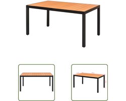 vidaXL Houten Tafel - Tuin Tafel - Tuintafel 150x90x74 cm aluminium en HKC bruin - Buitentafel - Hkc Tafel - Aluminium Tafel
