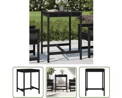 vidaXL Houten Tafel - Tuintafel - Tuintafel 82,5x82,5x110 cm massief grenenhout zwart - Grenenhouten Tafel - Zwarte Tafel - Buitentafel