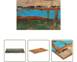 vidaXL Houten Tafelblad - Tafelblad - Tafelblad rechthoekig 25-27 mm 60x90 cm massief gerecycled hout - Vintage Tafelblad - Industrieel Tafelblad - Recyceld Hout