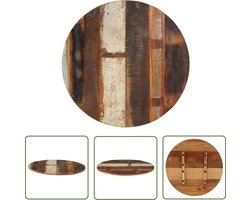 vidaXL Houten Tafelblad - Tafelblad - Tafelblad rond 15-16 mm 70 cm massief gerecycled hout - Vintage Tafelblad - Industrieel Tafelblad - Recyceld Hout