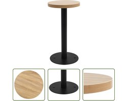 vidaXL Houten Tafellaag - Bistrotafel - Bistrotafel 40 cm MDF lichtbruin - Metalen Onderstel - Kleine Tafel - Ronde Tafel