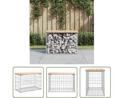 vidaXL Houten Tuinbank - Tuinbank - Tuinbank schanskorfontwerp 63x31,5x42 cm massief grenenhout - Grenenhouten Bank - Schanskorfbank - Outdoor Bank