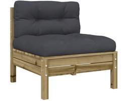 vidaXL Houten Tuinbank - Tuinbank - Tuinbank zonder armleuningen met kussens geïmpregneerd hout - Balkonbank - Buitendrank - Lounge Set
