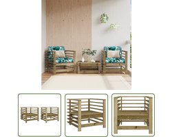 vidaXL Houten Tuinstoelen - Tuinstoelen - Tuinstoelen 2 st geïmpregneerd hout - Outdoor Stoelen - Balkon Stoelen - Terras Stoelen