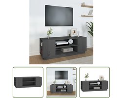 vidaXL Houten TV Kast - TV Kast - Tv-meubel 110x35x40,5 cm massief grenenhout grijs - Grenoble Hout - TV Meubilair - Salontafel