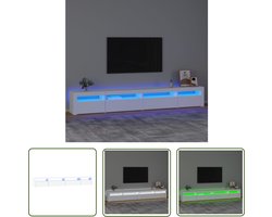 vidaXL Houten Tv-meubel - Tv-meubel - Tv-meubel met LED-verlichting 270x35x40 cm wit - Led Tv-meubel - Rgb Led Tv-meubel - Wit Tv-meubel