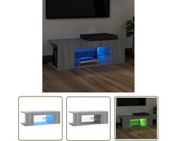 vidaXL Houten Tv-meubel - Tv-meubel - Tv-meubel met LED-verlichting 90x39x30 cm grijs sonoma eiken - Led Tv-meubel - Rgb Led Tv-meubel - Media Kast
