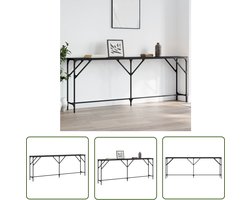 vidaXL Houten Wandtafel - Wandtafel - Wandtafel 200x29x75 cm bewerkt hout zwart - Zwarte Wandtafel - Industriele Wandtafel - Salontafel