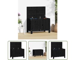 vidaXL Houtkist - Tuinbox - Tuinbox 76x42,5x54 cm massief grenenhout zwart - Opslagkast - Buitenschrijnwerkerij - Veranda Kast