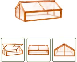 vidaXL Houtkweekhuis - Tuinbroeikas - Broeikas 114x80x50 cm vurenhout bruin - Vurenhout Broeikas - Kleine Broeikas - Balkon Broeikas