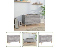 vidaXL Houtskelet - Platendrager - Platenkast 74,5x38x48 cm bewerkt hout grijs sonoma eikenkleurig - Tv Stand - Grijze Kast - Vintage Kast