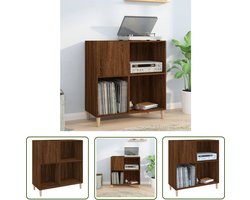 vidaXL Houtskelet - Platenkast - Platenkast 84,5x38x89 cm bewerkt hout bruin eikenkleur - Vintage Kast - Mediabox - Opslagkast