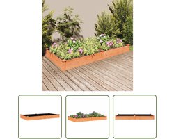 vidaXL Houtsoorten - Tuinplantenbakken - Plantenbak verhoogd met voering 240x120x25 cm vurenhout bruin - Planten Bakken - Raised Garden Beds - Vlinderstruiken
