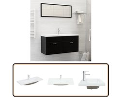 vidaXL Inbouwwastafel 101x39x18 cm keramiek wit Inbouw Wastafel - Keramische Wastafel - Witte Wastafel - Badkamerspiegel - Badkamermeubel