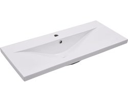 vidaXL - Inbouwwastafel - 91x39,5x18,5 - cm - keramiek - wit
