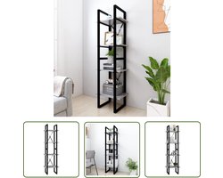 vidaXL Industrieel - Boekenkast - Boekenkast met 4 schappen 40x30x140 cm bewerkt hout betongrijs - Houten Boekenkast - Grijze Boekenkast - Betonnen Look