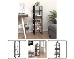 vidaXL Industrieel Design - Boekenkast - Boekenkast met 3 schappen 40x30x105 cm bewerkt hout betongrijs - Houten Boekenkast - Grijze Boekenkast - Betonnen Grijs
