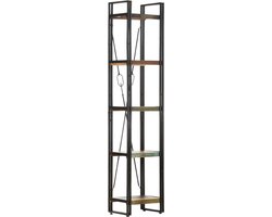 vidaXL Industrieel Design - Boekenkast - Boekenkast met 5 schappen 40x30x180 cm massief gerecycled hout - Vintage Boekenkast - Houten Boekenkast - Multifunctionele Boekenkast