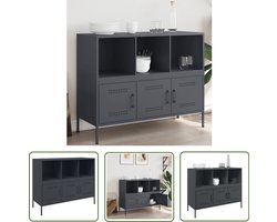 vidaXL Industrieel Design - Dressoir - Dressoir 100,5x39x79 cm staal antracietkleurig - Staaldraad - Zwart - Salontafel