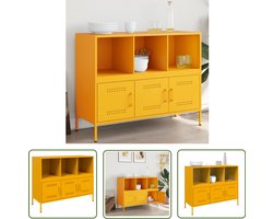 vidaXL Industrieel Design - Dressoir - Dressoir 100,5x39x79 cm staal mosterdgeel - Mustard Geel - Vintage Dressoir - Staaldressing