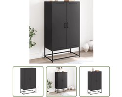 vidaXL Industrieel Design - Hoge Kast - Hoge kast 68,5x38,5x123,5 cm staal zwart - Metalen Kast - Staalkast - Opbergkast