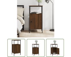 vidaXL Industrieel Design - Nachtkastje - Nachtkastje 41x31x80 cm bewerkt hout bruin eikenkleur - Houten Kast - Bruin - Opbergkast
