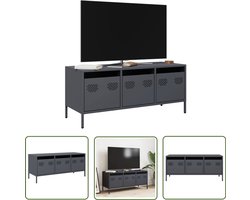 vidaXL Industrieel Design - Tv Meubel - Tv-meubel 101,5x39x43,5 cm koudgewalst staal antracietkleurig - Tv Stand - Salontafel - Zwart Metaal