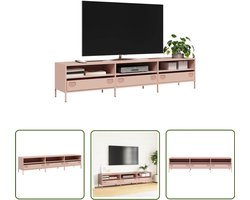 vidaXL Industrieel Design - Tv Meubel - Tv-meubel 202x39x43,5 cm koudgewalst staal roze - Roestvrijstalen Tv Stand - Tv Tafel - Salontafel