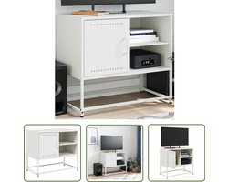 vidaXL Industrieel Design - Tv-meubel - Tv-meubel 68x39x60,5 cm staal wit - Salontafel - Televisie Kast - Metalen Tv-standaard