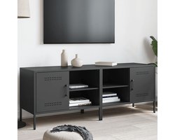 vidaXL Industrieel Design - Tv-meubilair - Tv-meubelen 2 st 68x39x50,5 cm staal zwart - Tv Kast - Metalen Tv-standaard - Zwarte Tv-unit