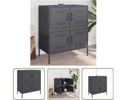 vidaXL Industrieel Dressoir - Dressoir - Dressoir 68x39x79 cm staal antracietkleurig - Metalen Dressoir - Staaldressoir - Zwarte Dressoir